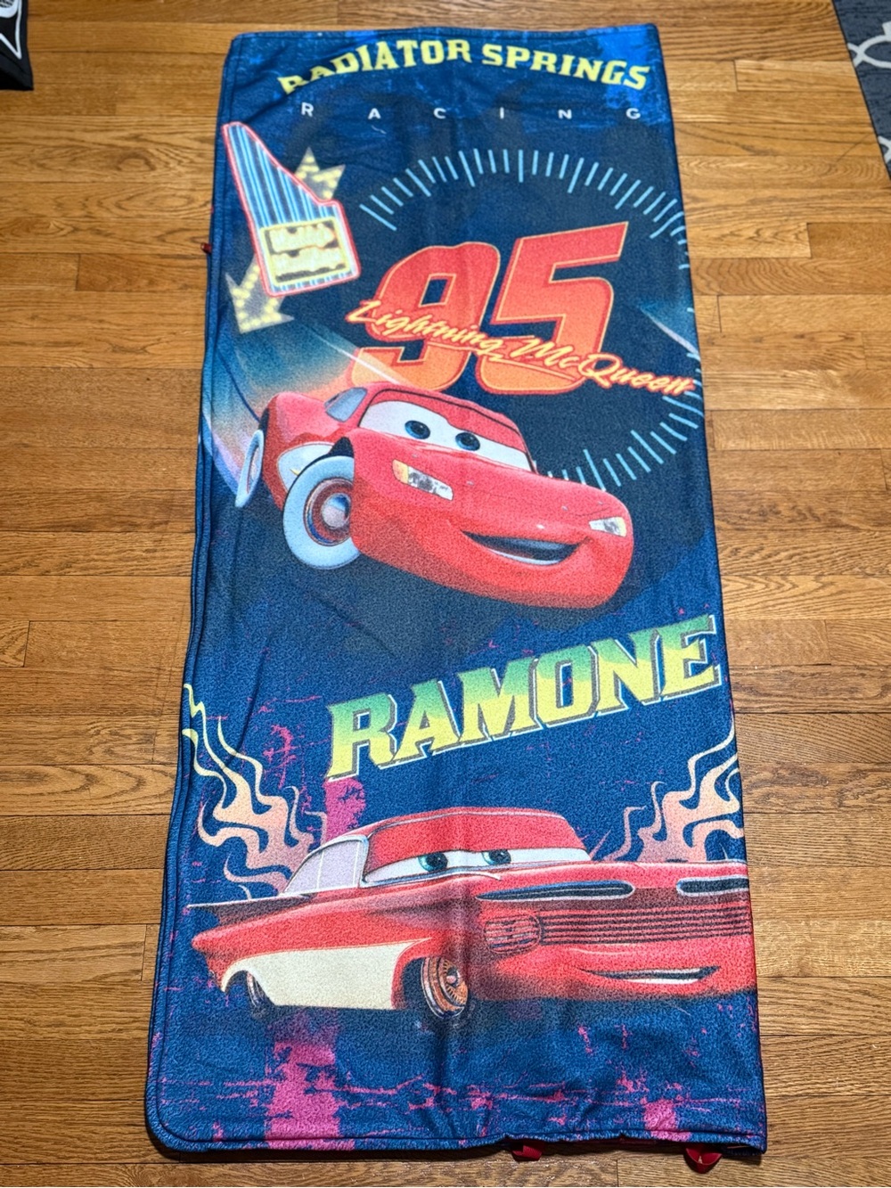 Disney Pixar CARS Supercharged Blanket Sleeping Bag Lightning McQueen Ramone